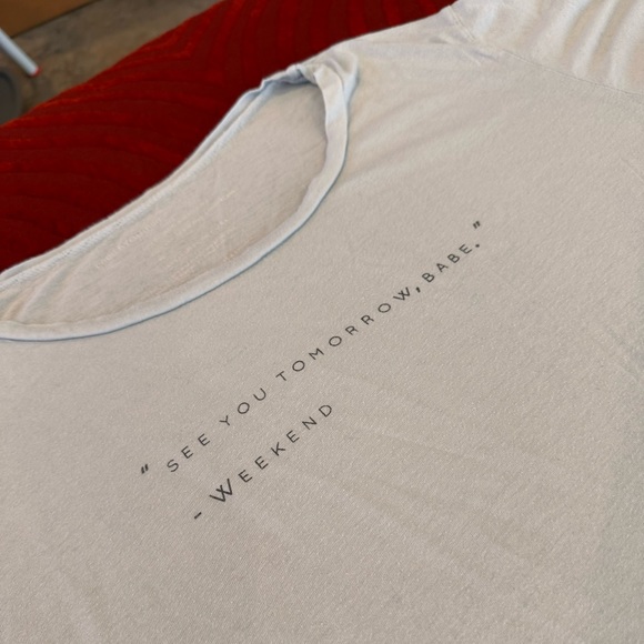 good hYOUman Medium Light Baby Blue Tee “See you tomorrow, babe” - weekend - Picture 7 of 10